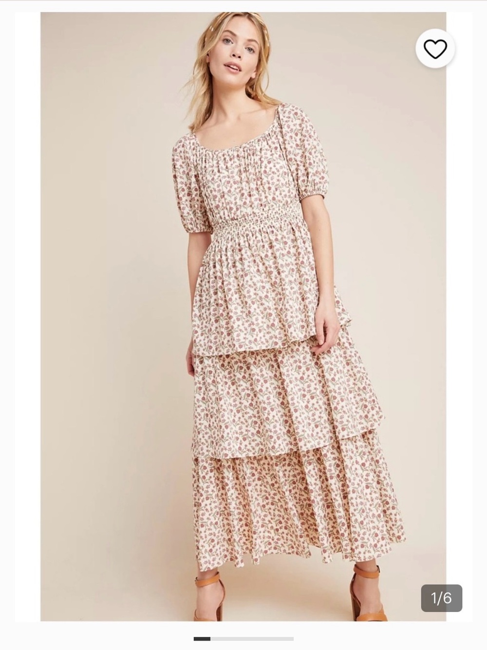 Anthropologie/Girl Meets Glam Luciana  Floral Tiered Maxi Dress